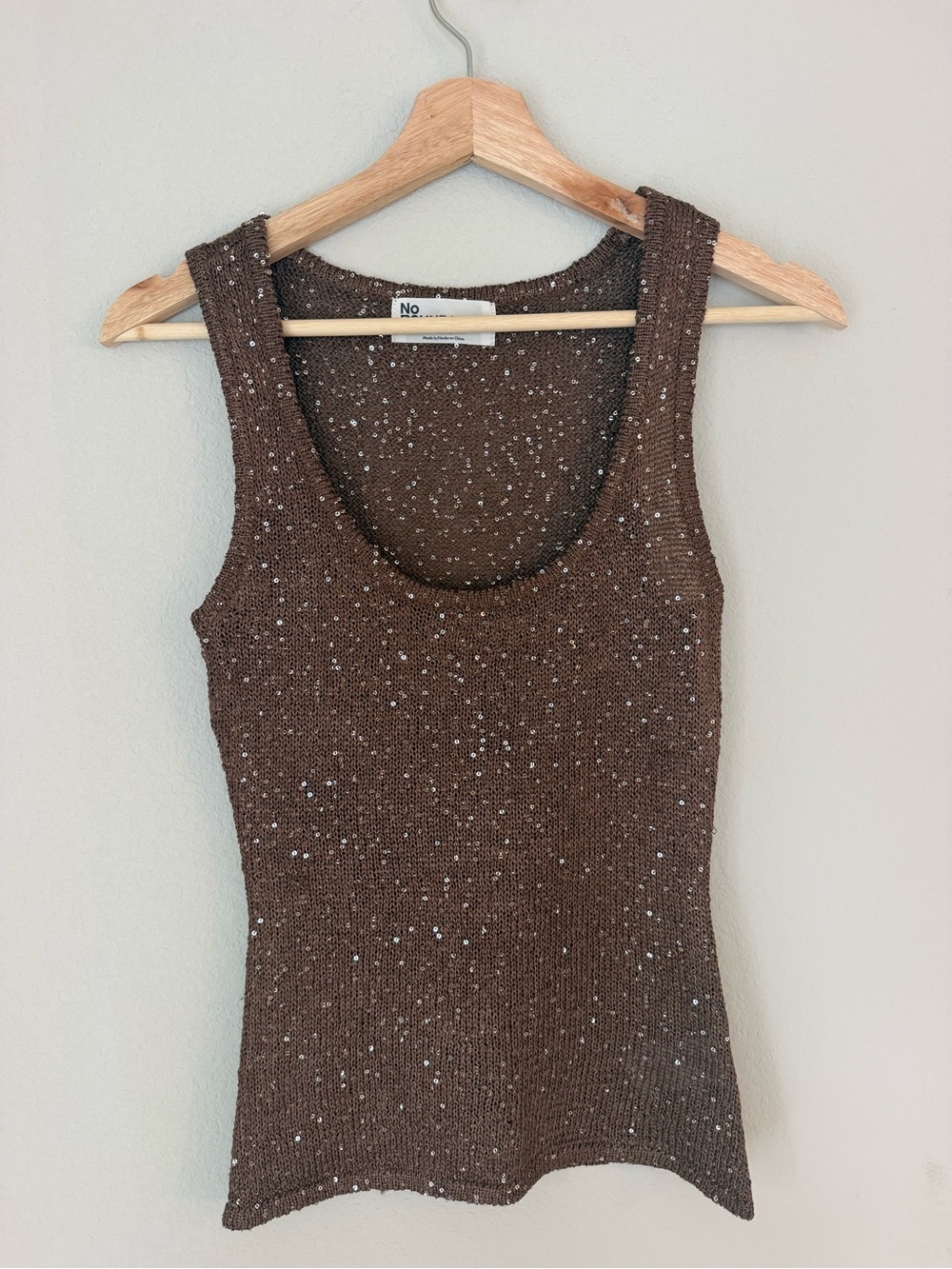 No Boundaries Brown Speckled Knit Tank Top